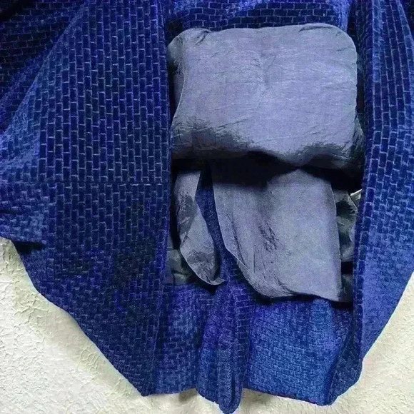 VINTAGE Ming Ying Japanese Blue Velour 1950s Mini Dress Long Sleeve Women Small - Picture 10 of 13